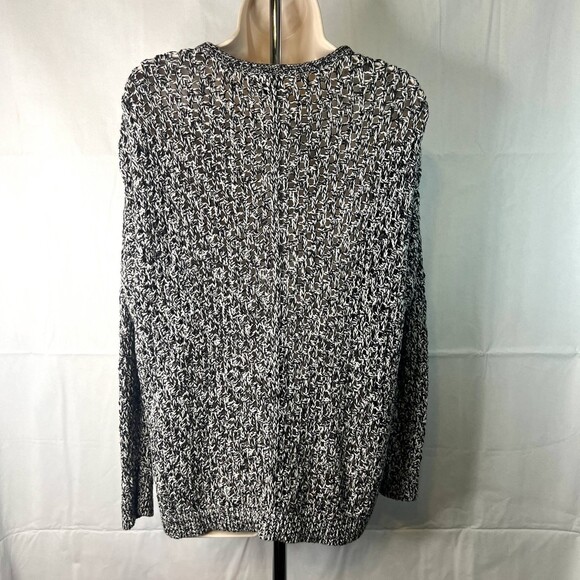 Eddie Bauer Cable Knit Sweater Long Sleeve Black and White Size Small - Picture 2 of 8